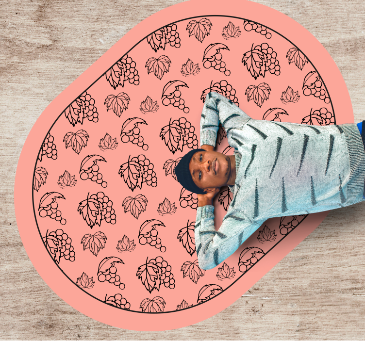 Tappeto vinile fiori modello di uva botanica - TenStickers