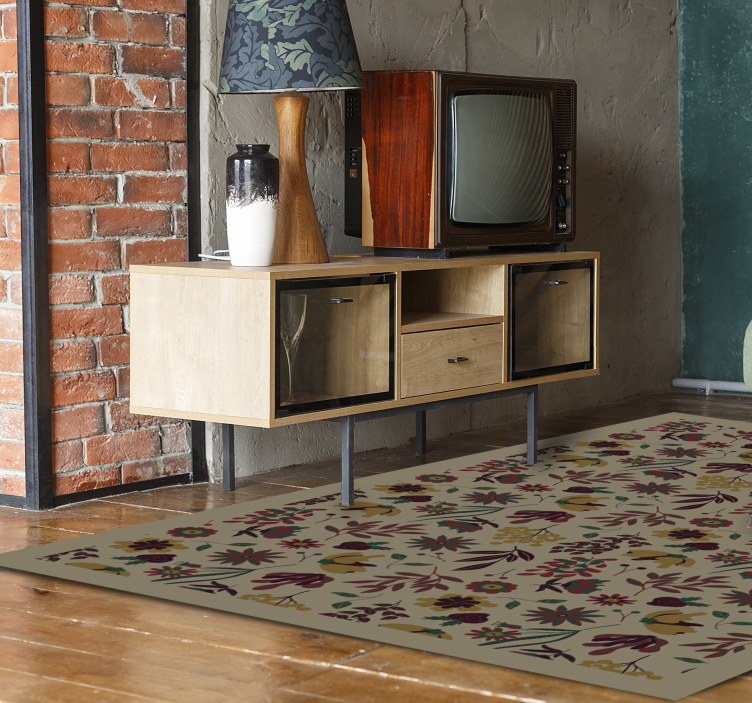 Tappeto vinile fiori motivi botanici autunnali - TenStickers