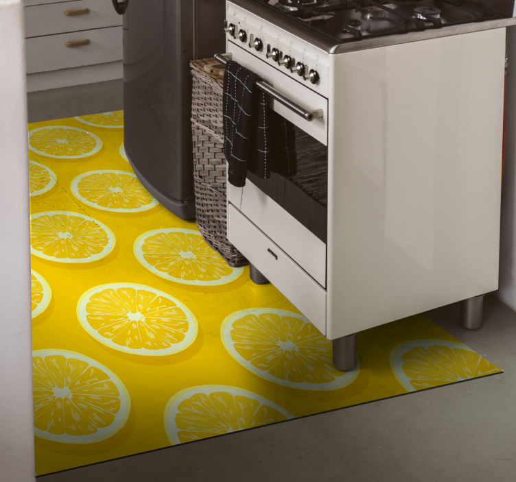 Tappeto pvc cucina motivo a fette di limone - TenStickers