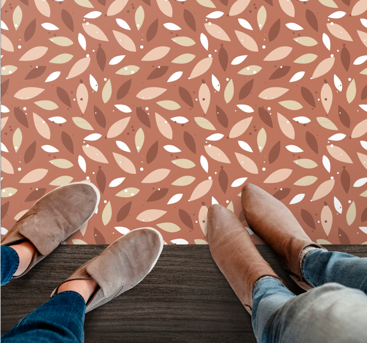 Tappeto vinile fiori motivo a foglia - TenStickers