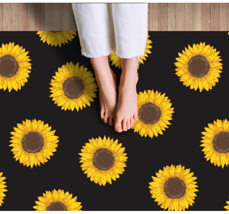 Tappeto vinile fiori motivo a girasole - TenStickers