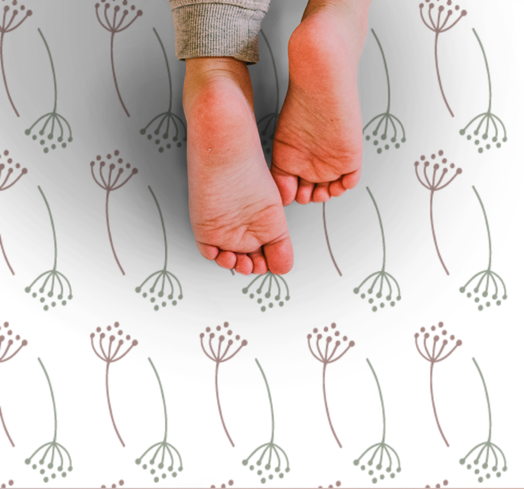 Tappeto vinile fiori motivo a stelo floreale - TenStickers