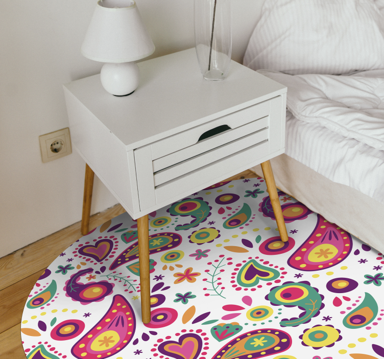 Tappeto vinile fiori motivo cachemire colorato - TenStickers