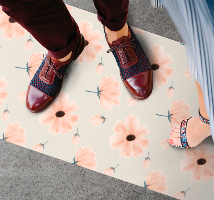 Tappeto vinile fiori motivo delicato - TenStickers