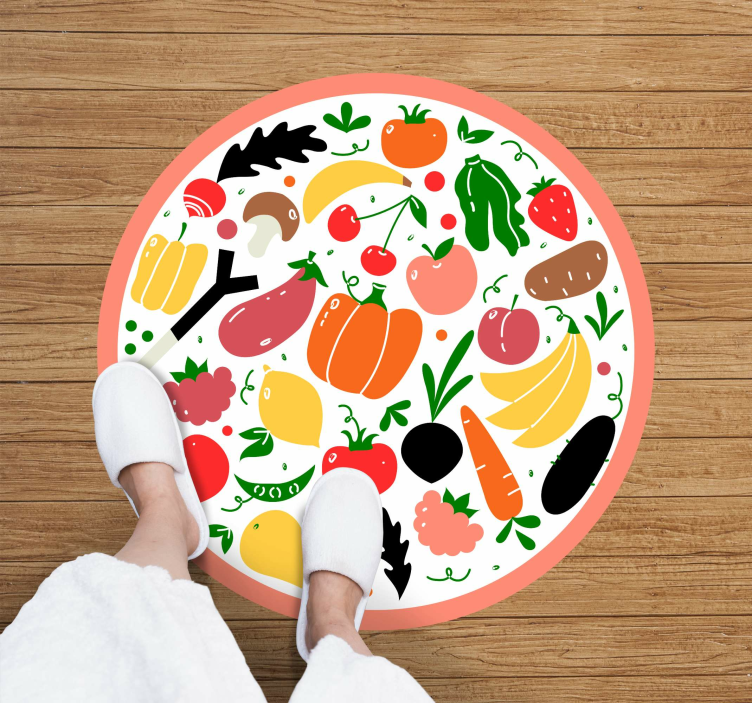 Tappeto vinile fiori motivo di frutta colorata - TenStickers