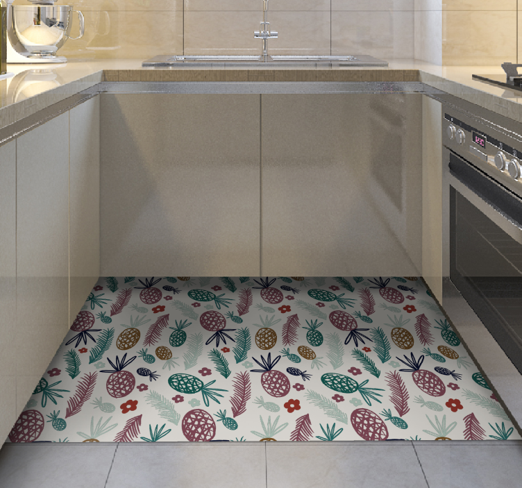 Tappeto vinile fiori motivo di frutta tropicale - TenStickers