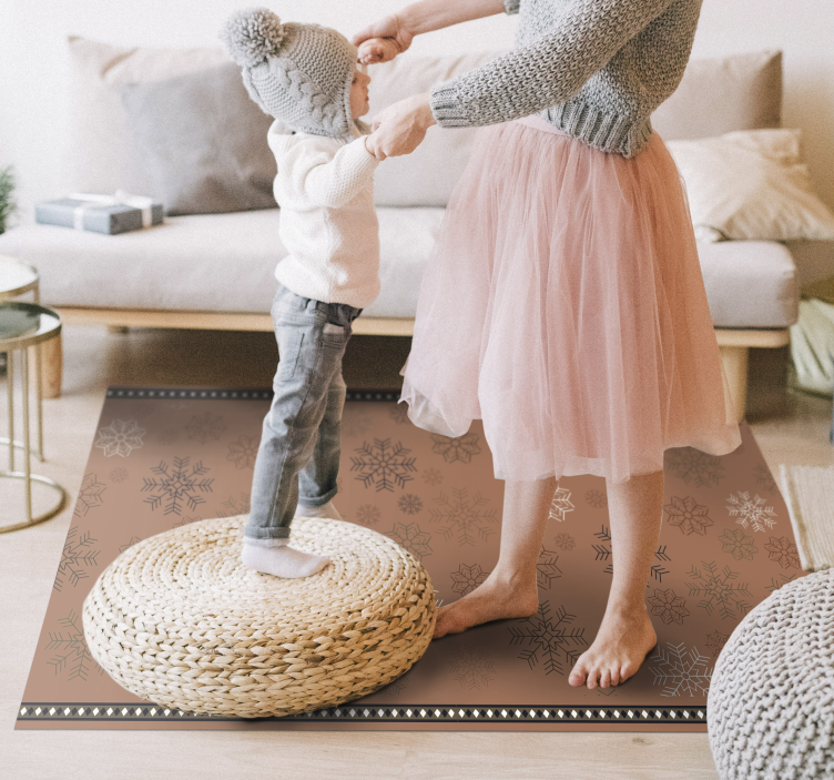 Tappeto vinile fiori motivo fiocco di neve - TenStickers