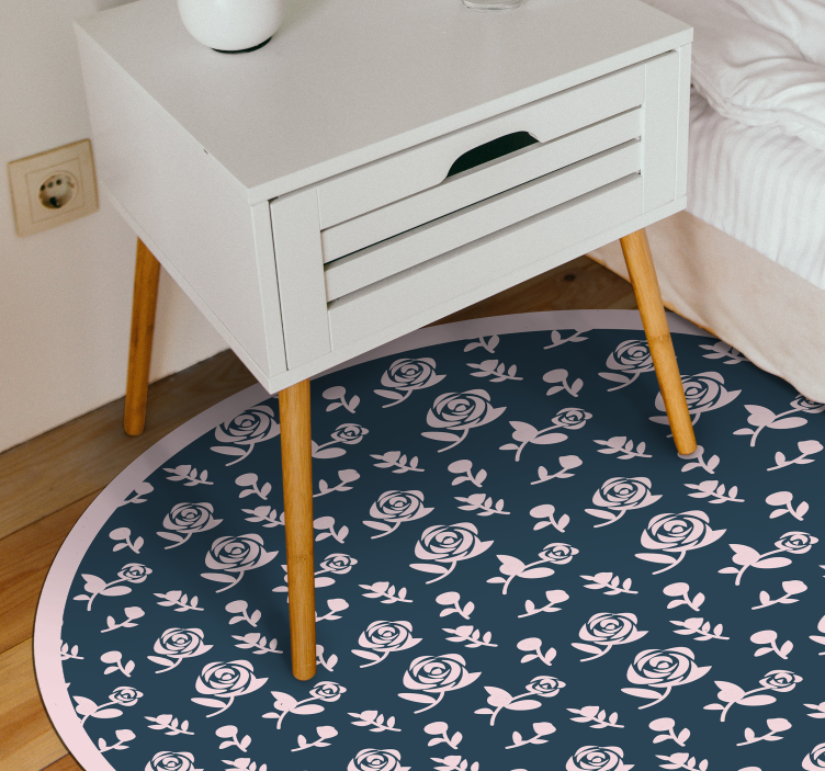 Tappeto vinile fiori motivo floreale rosato - TenStickers