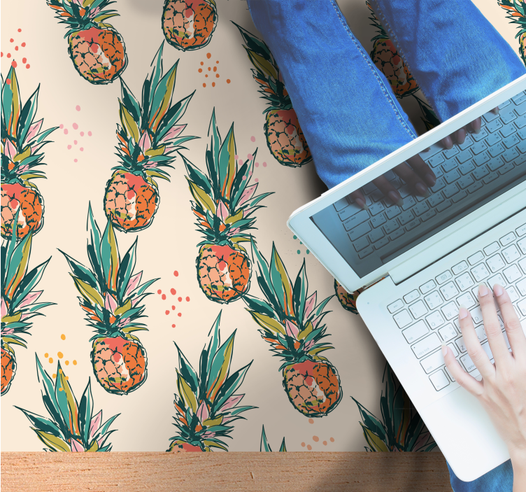Tappeto vinile fiori motivo tropicale di ananas - TenStickers