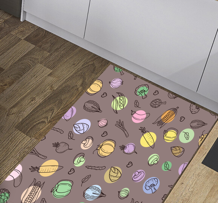 Tappeto pvc cucina motivo vegetale colorato - TenStickers