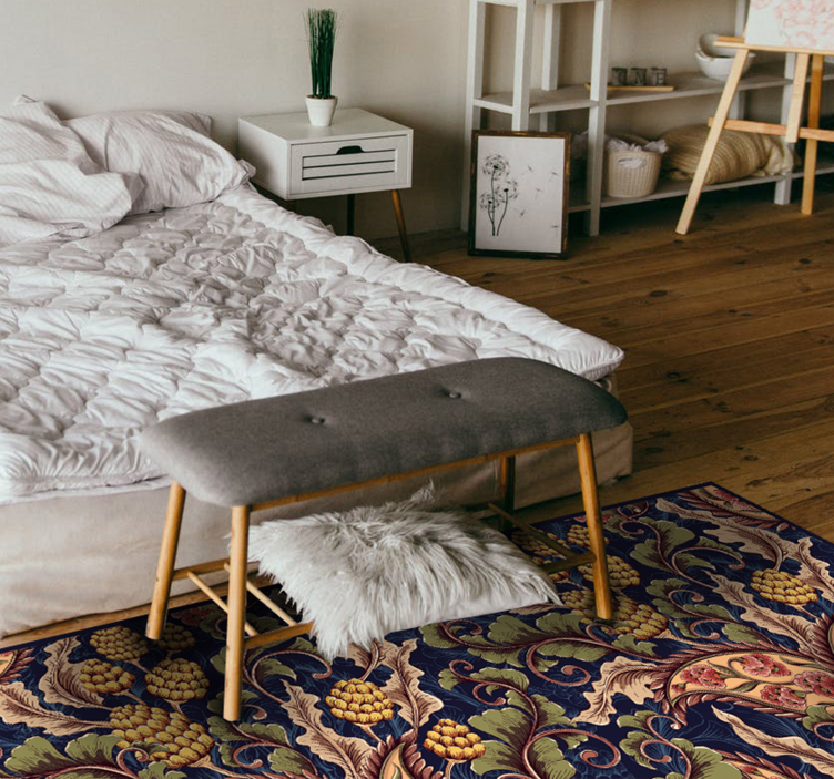 Tappeto vinile fiori ornamenti floreali - TenStickers