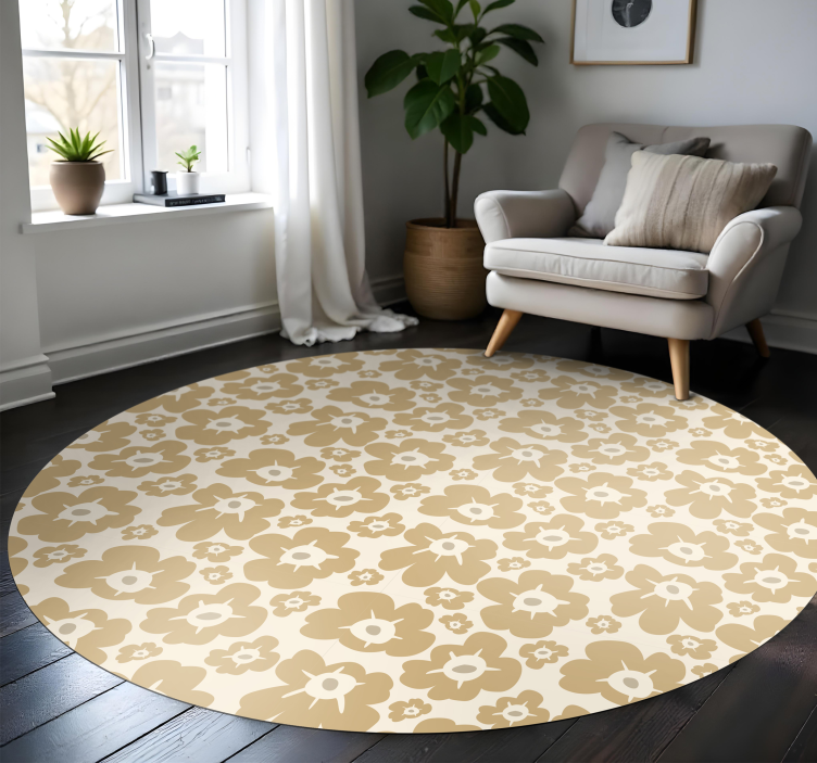 Tappeto vinile fiori papaveri beige - TenStickers