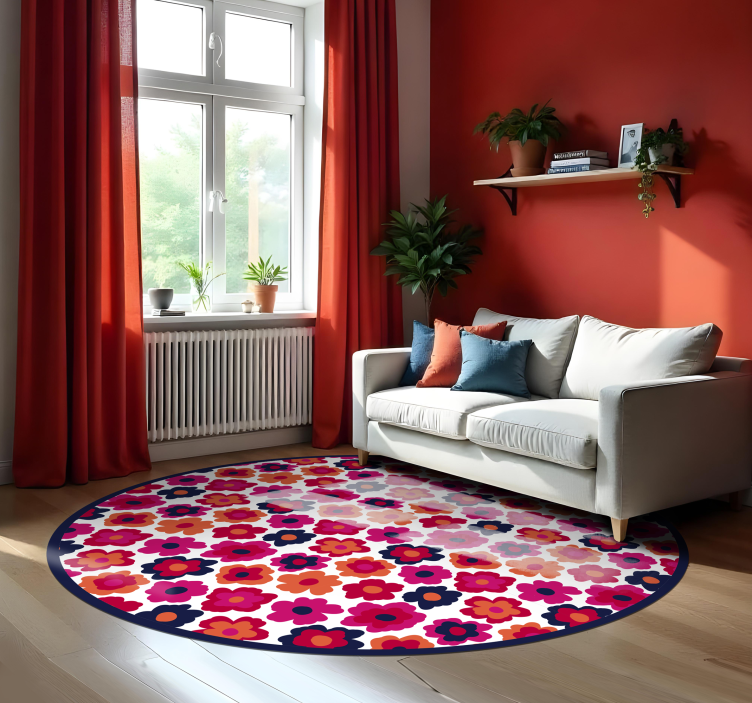 Tappeto vinile fiori papavero rosso - TenStickers