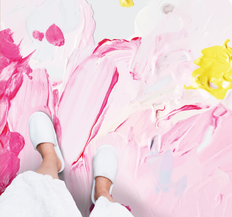 Tappeto vinile per ragazzi pennellate astratte - TenStickers