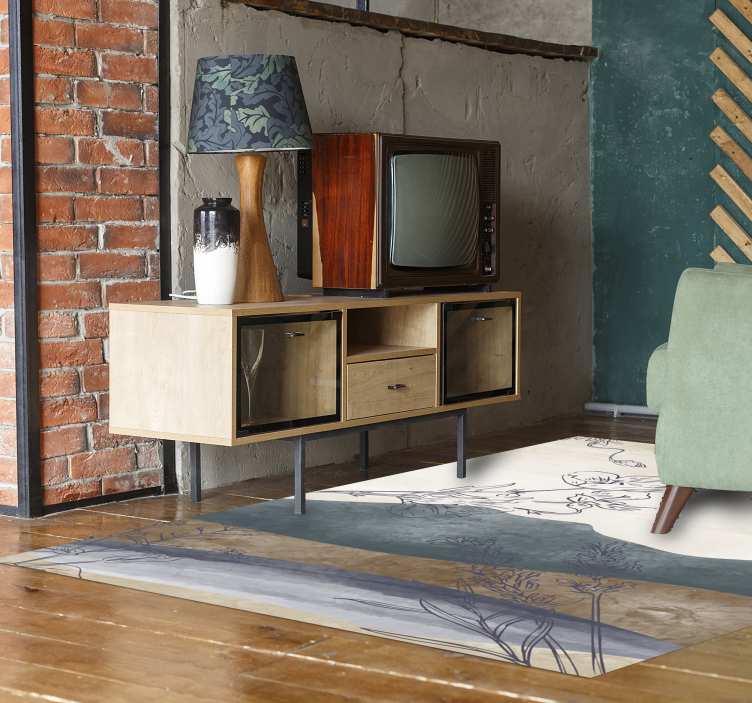 Tappeto vinile fiori sagoma botanica - TenStickers