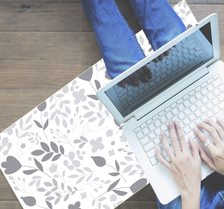 Tappeto vinile fiori sagoma floreale - TenStickers