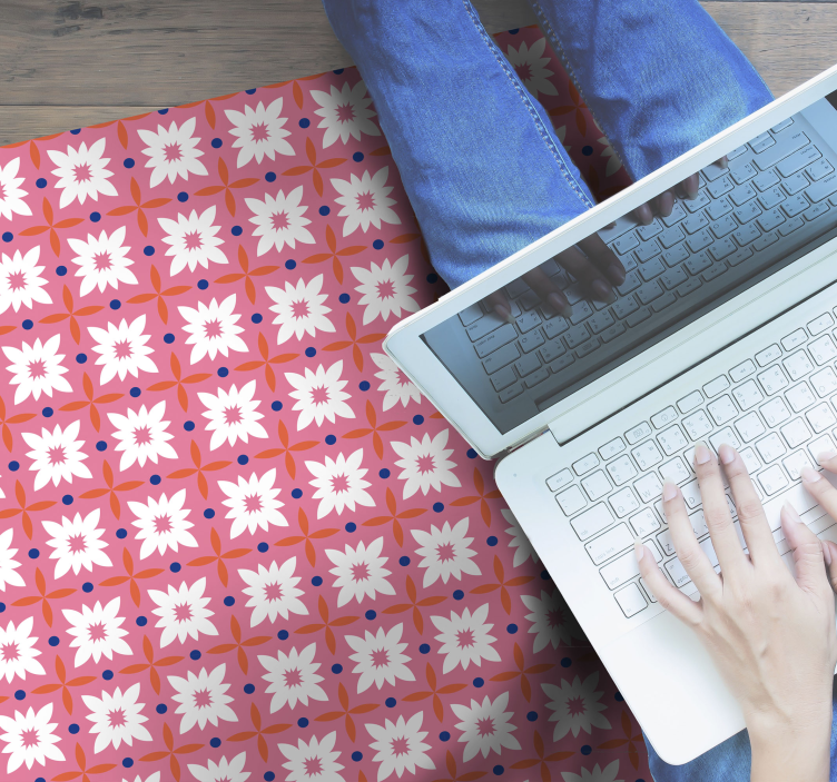 Tappeto vinile fiori superficie con motivi floreali - TenStickers