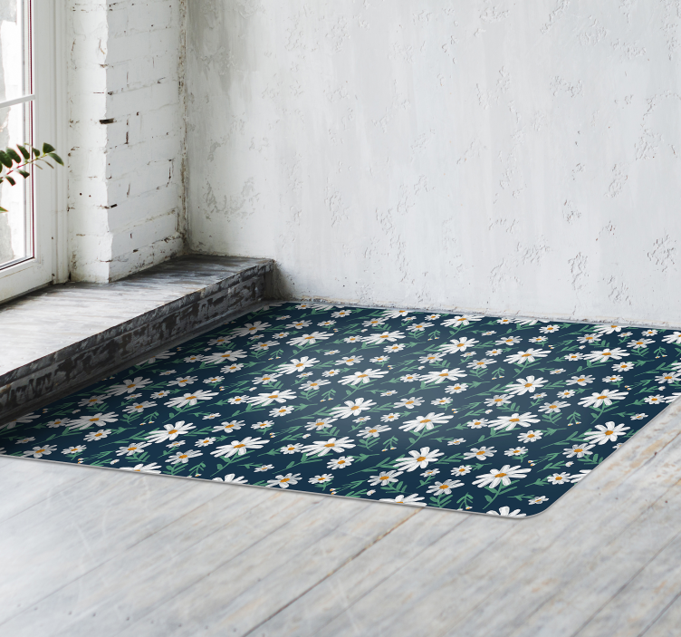 Tappeto vinile fiori superficie con motivo a margherita - TenStickers