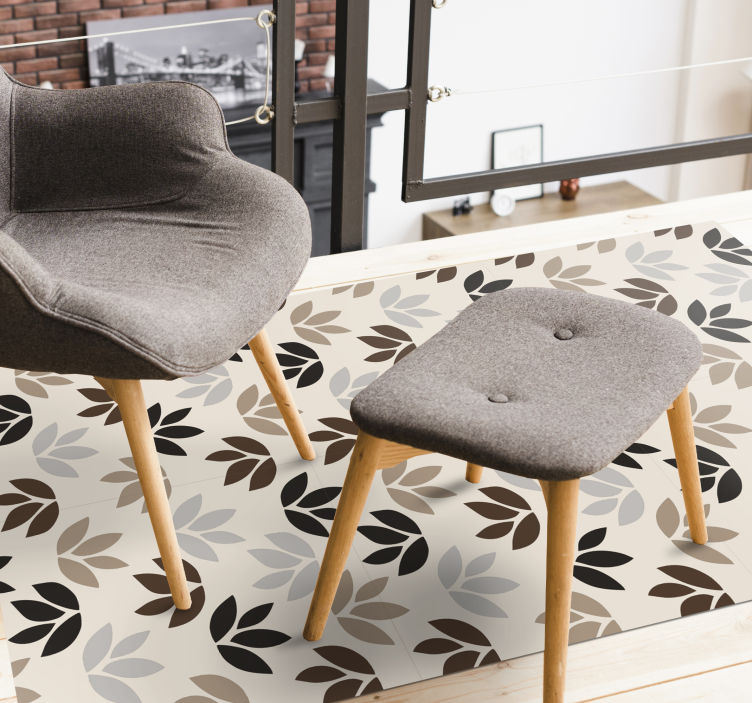 Tappeto vinile fiori tema motivo floreale - TenStickers