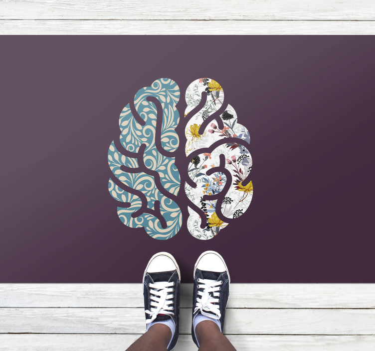 Tappeto vinile fiori yin yang botanico - TenStickers