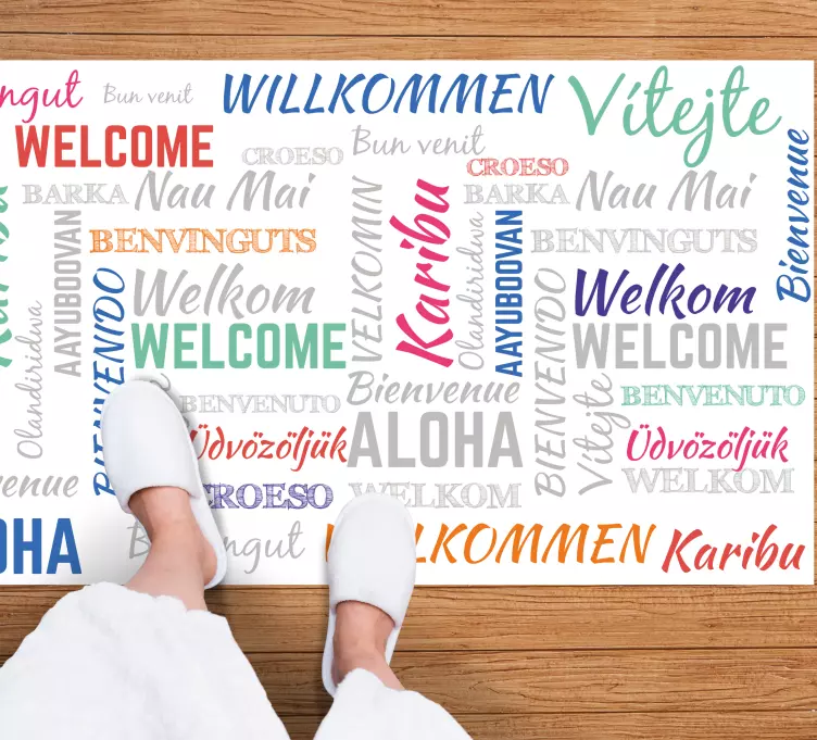 Tappeto vinile frase benvenuto aloha karibu - TenStickers