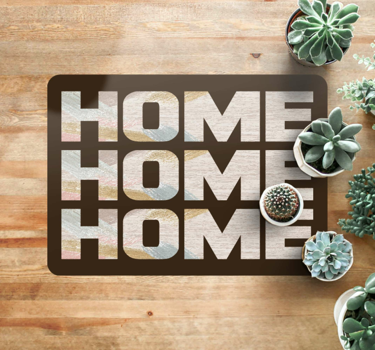 Tappeto vinile frase benvenuto ingresso di casa - TenStickers