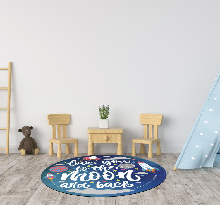 Tappeto vinile frase design circolare del vivaio celeste - TenStickers