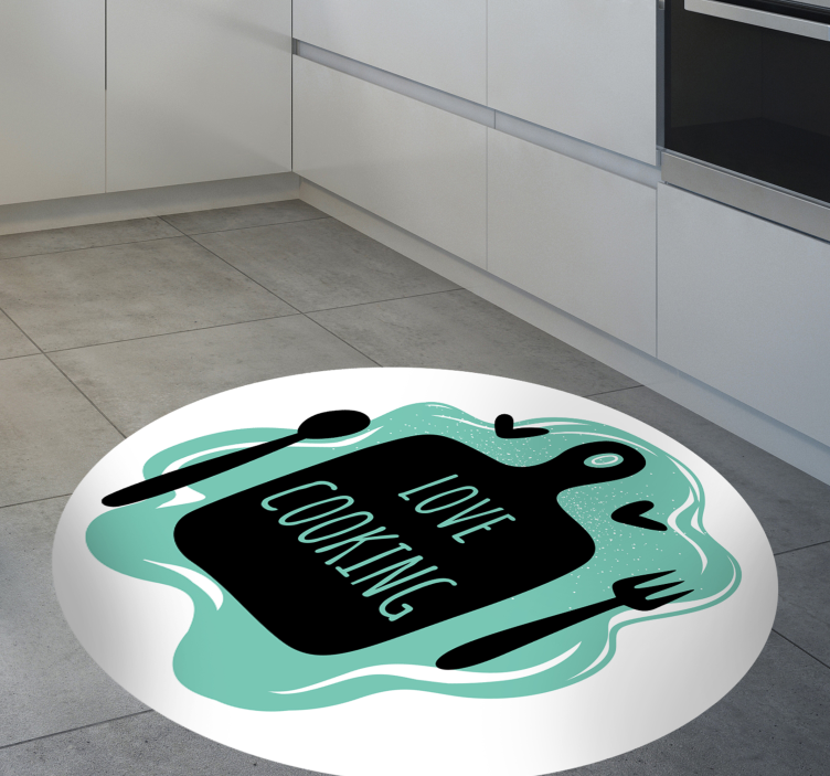 Tappeto pvc cucina tagliere amo cucinare - TenStickers