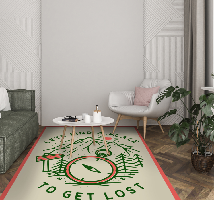 Tappeto vinile frase esplorare la bussola dell'avventura - TenStickers