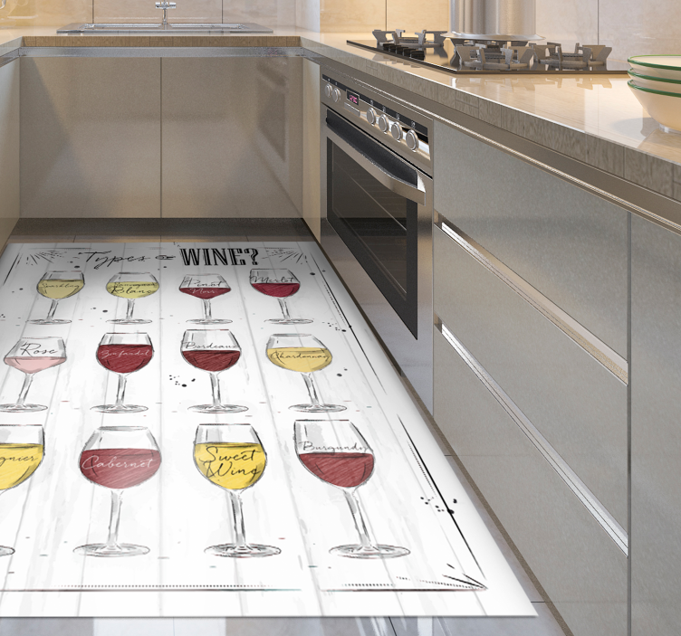 Tappeto vinile frase guida ai bicchieri di vino - TenStickers