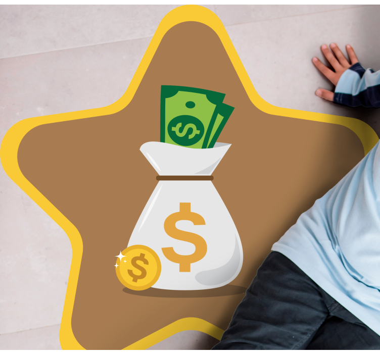 Tappeto vinile per bambini logo del sacco di soldi - TenStickers