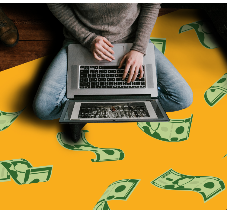 Tappeto vinile moderno modello di flusso di denaro - TenStickers