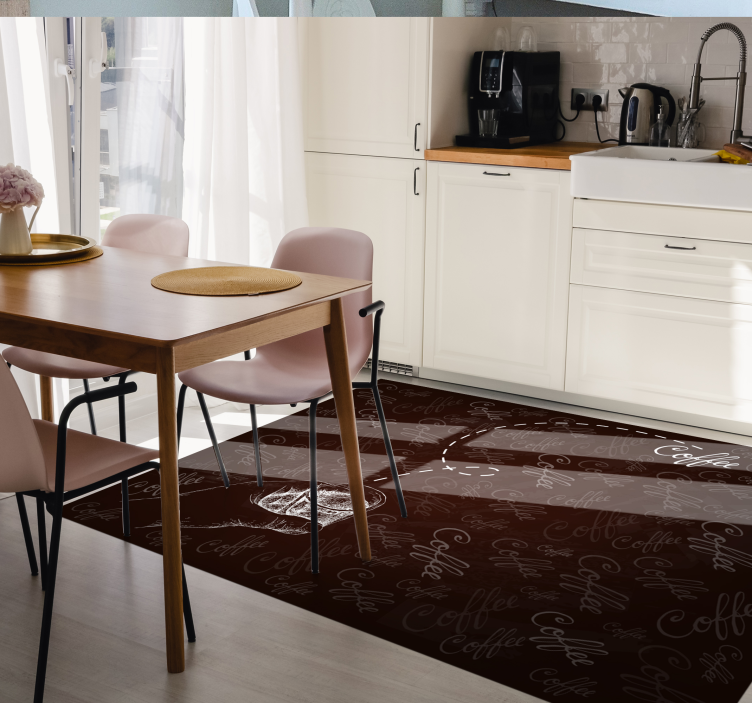 Tappeto vinile frase motivo calligrafico della bevanda - TenStickers