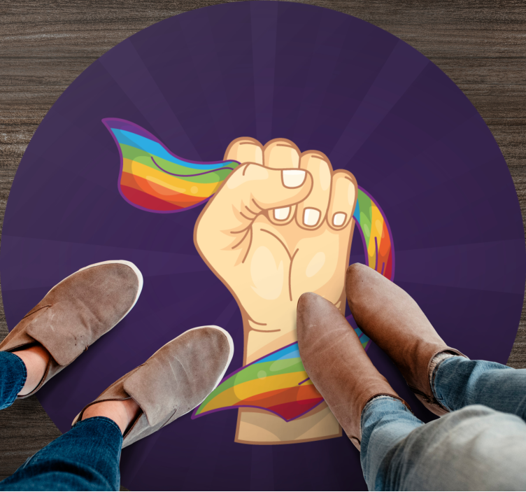 Tappeto vinile per ragazzi orgoglioso pugno arcobaleno - TenStickers