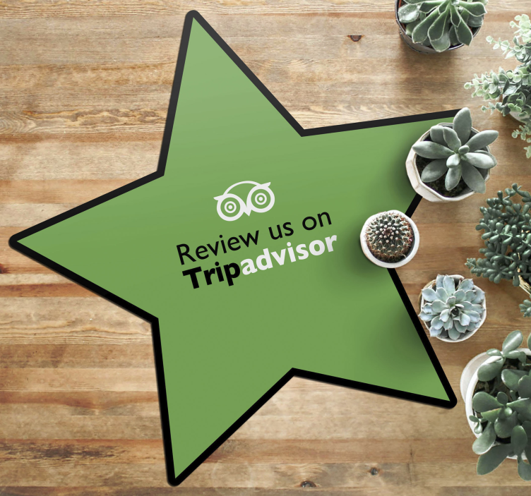 Tappeto vinile frase lasciaci una recensione su tripadvisor - TenStickers