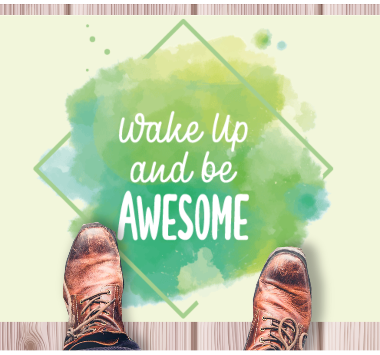 Tappeto vinile frase risvegliare eccezionale - TenStickers