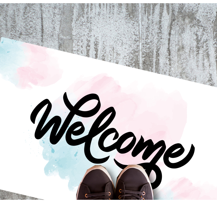 Zerbino pvc benvenuto all'acquarello - TenStickers