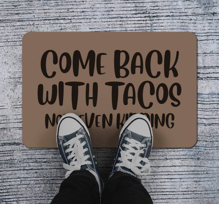 Tappeto vinile frase tornano i tacos - TenStickers