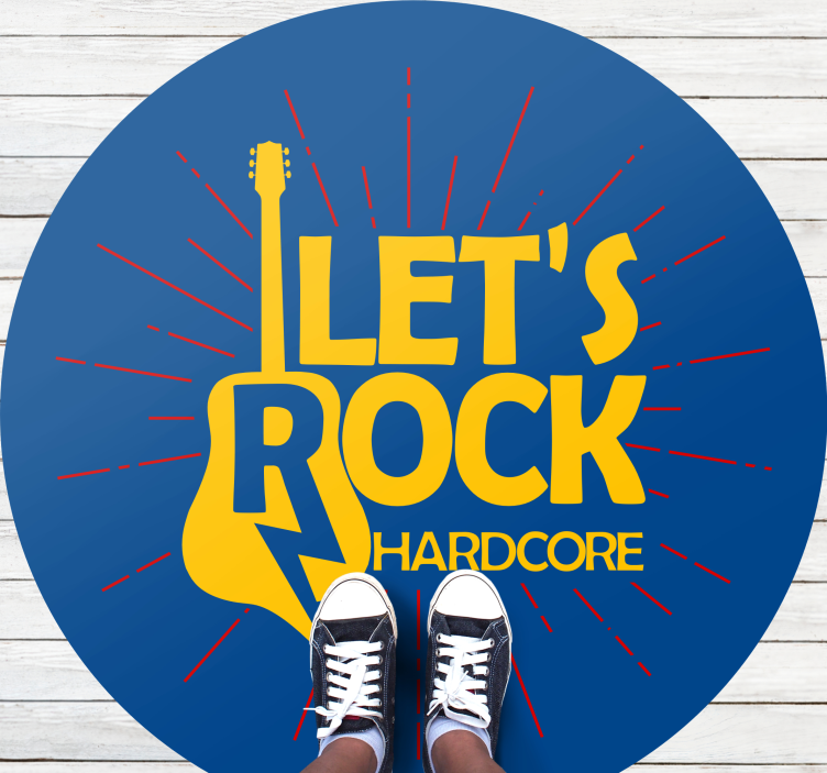 Tappeto vinile rotondo tributo alla chitarra elettrica - TenStickers