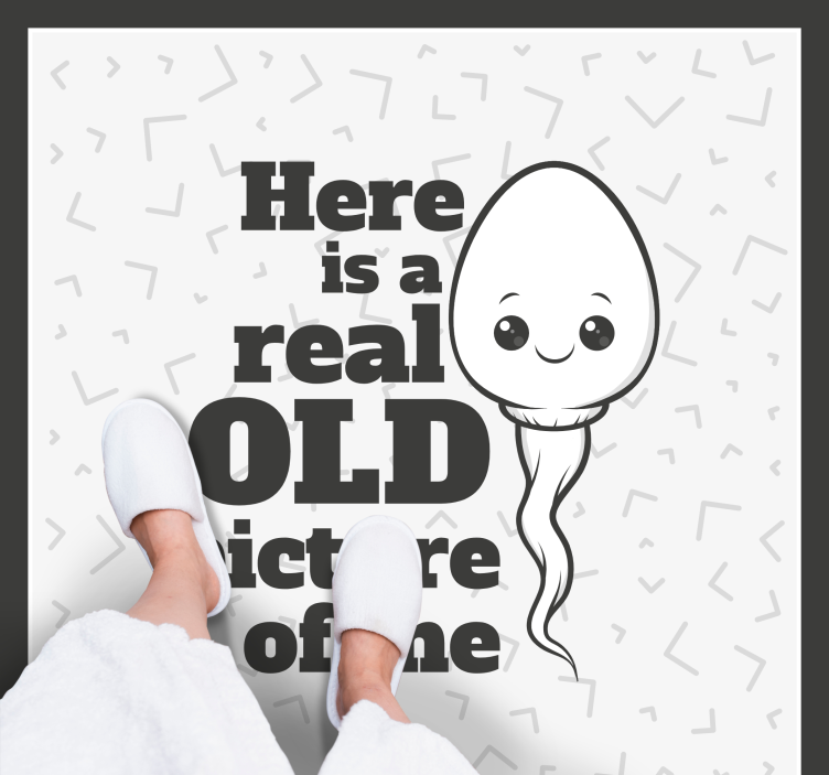 Tappeto vinile frase sperma vera vecchia foto - TenStickers