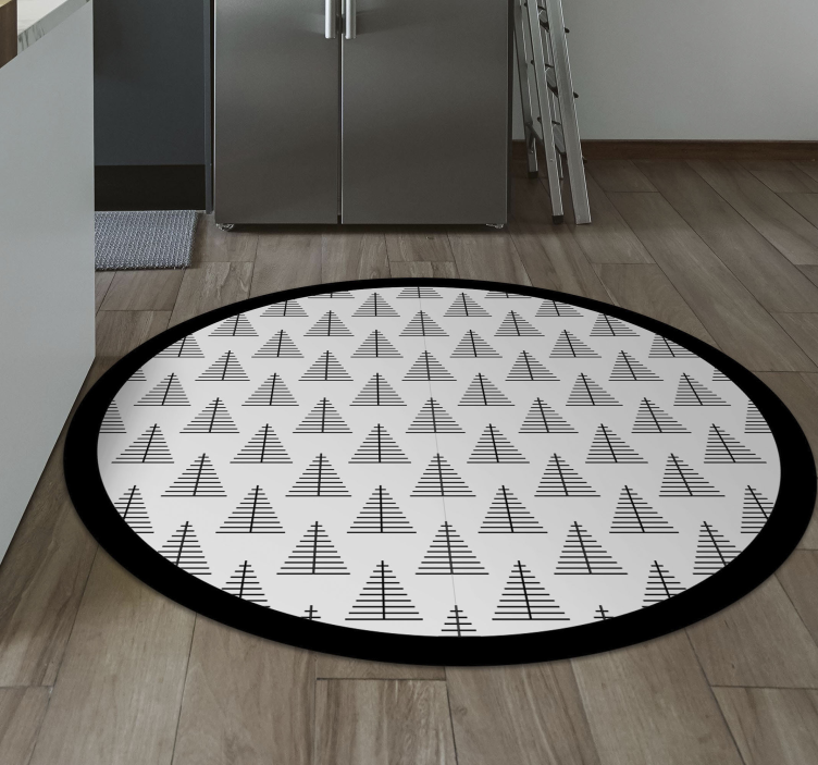 Tappeto vinile nordico alberi grigi geometrici - TenStickers