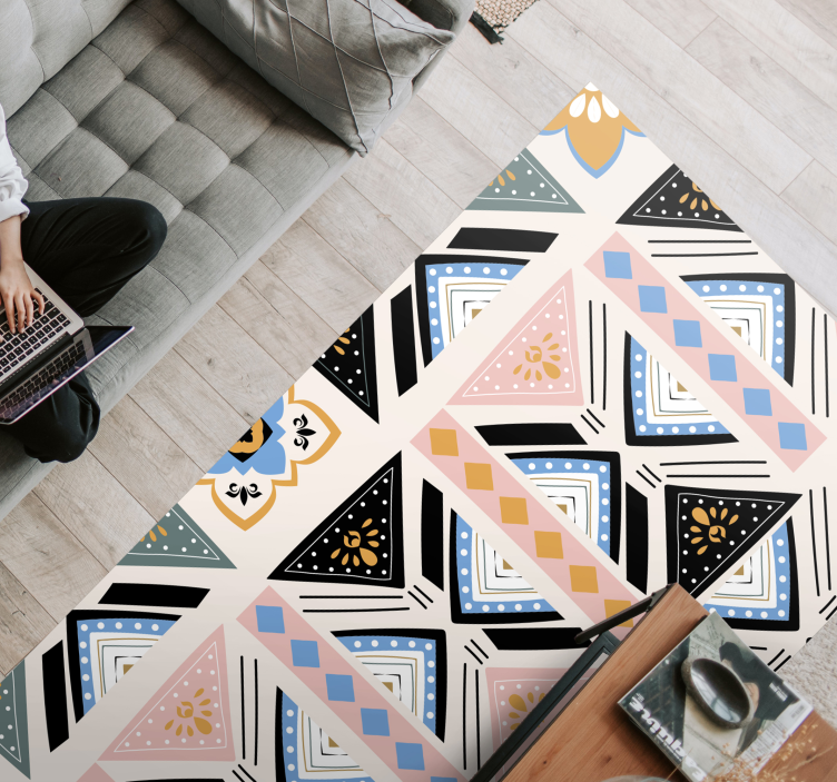 Tappeto vinile geometrico arazzo con motivi geometrici - TenStickers