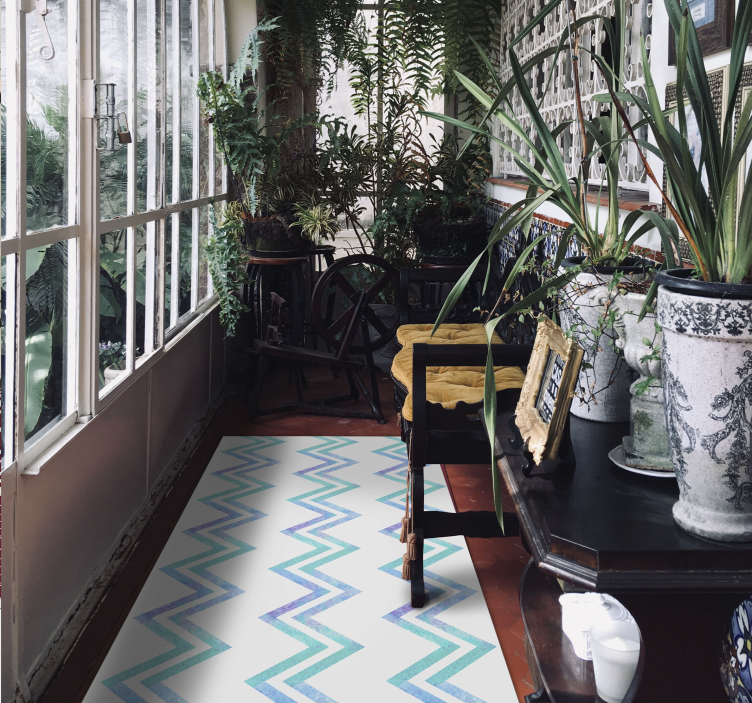 Tappeto vinile geometrico armonia modellata a zigzag - TenStickers