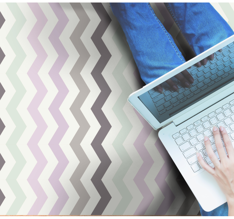 Tappeto vinile geometrico chevron zigzag onde nordiche - TenStickers