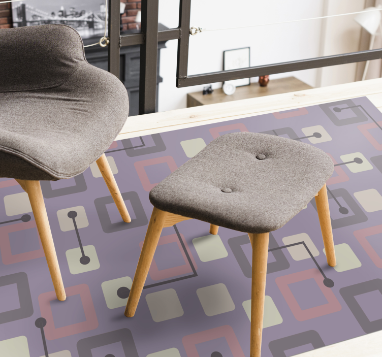 Tappeto vinile geometrico circuiti geometrici - TenStickers