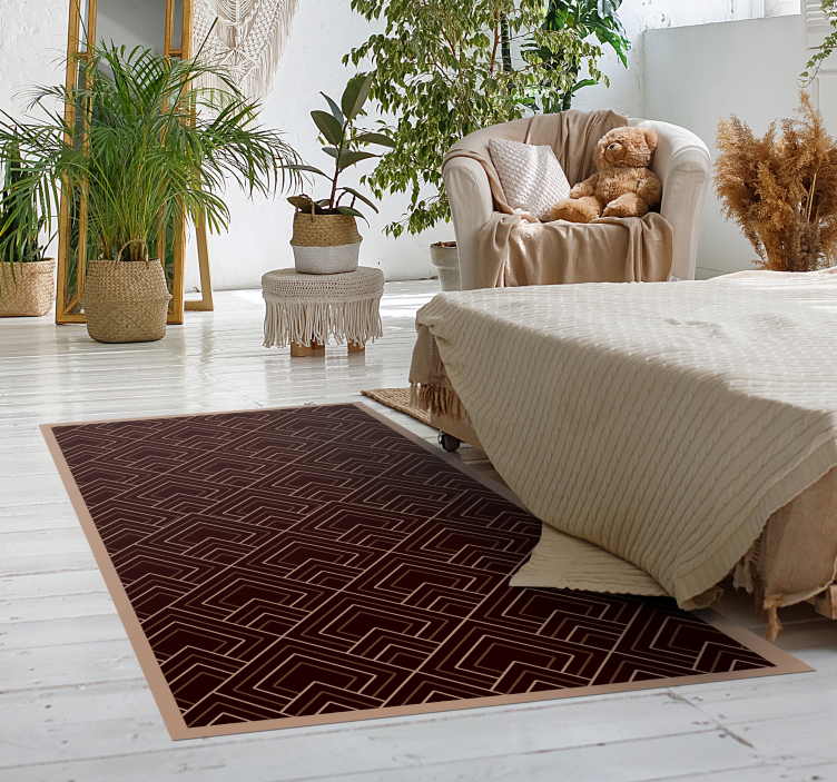 Tappeto vinile camera da letto composizione nera - TenStickers