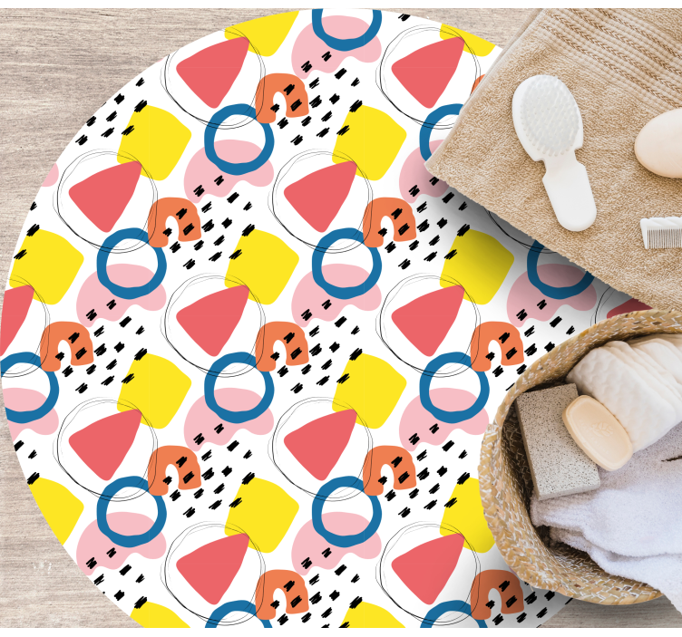 Tappeto vinile minimalista composizioni di forme vivaci - TenStickers