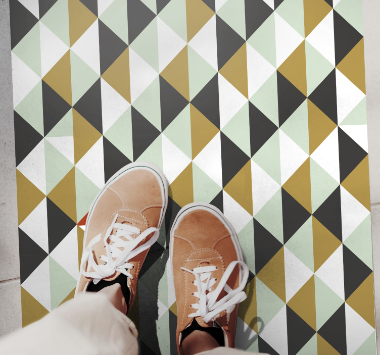Tappeto vinile geometrico disposizione a mosaico triangolare - TenStickers