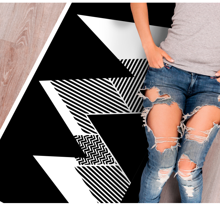 Tappeto vinile geometrico elegante motivo a zigzag - TenStickers