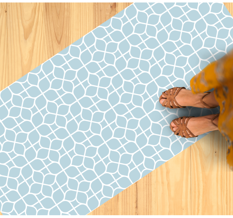 Tappeto vinile geometrico elementi bianchi e grigi - TenStickers